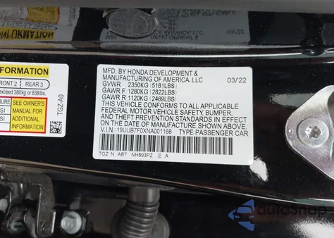 2022 Acura Tlx Type S из США, поврежденный, VIN 19UUB7F0XNA001168